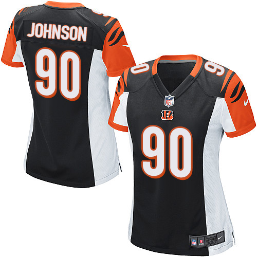 Women's Game Michael Johnson Nike Jersey Black Home - #90 NFL Cincinnati Bengals